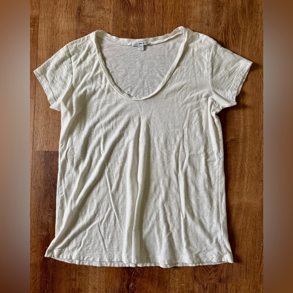 James Perse Off-White Short Sleeve Tee - Picture 1 of 6